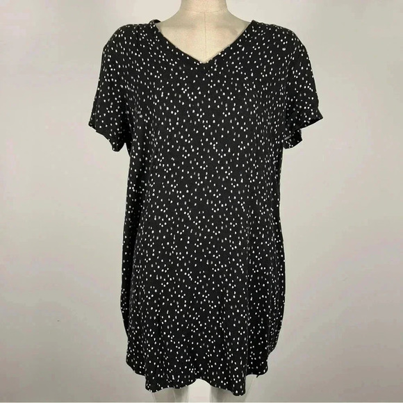 🩷 Cloth & Stone Black and White V-Neck Mini Dress - Picture 1 of 9